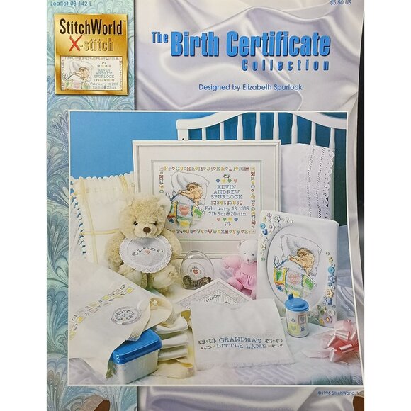 The Birth Certificate Cross Stitch Pattern By Elizabeth Spurlock - Picture 1 of 2